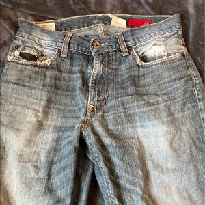 ripped bootcut baggy jeans!